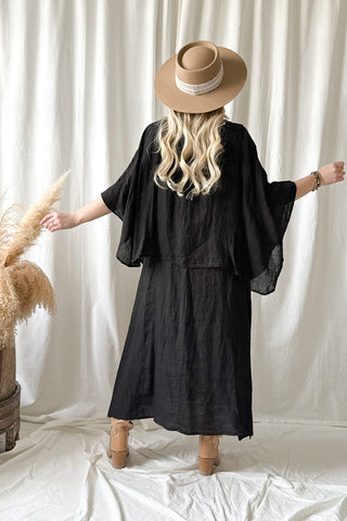 Martha pellavamekko, musta