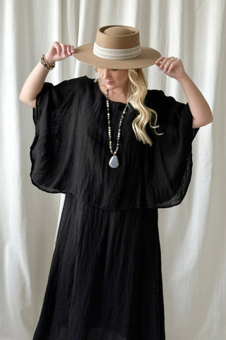 Martha pellavamekko, musta