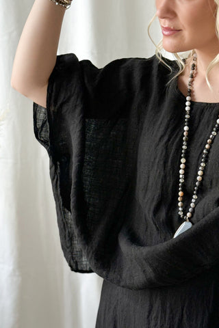 Martha pellavamekko, musta