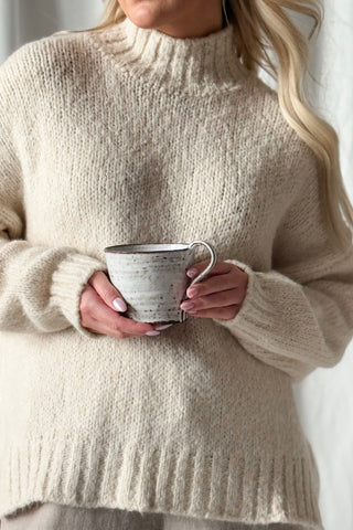 Maryanne neule, luonnonvalkoinen