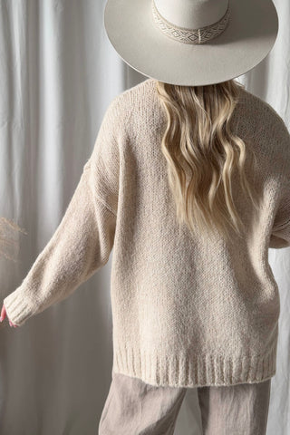 Maryanne neule, luonnonvalkoinen