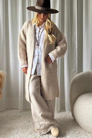 Mayfair Long neuletakki, beige