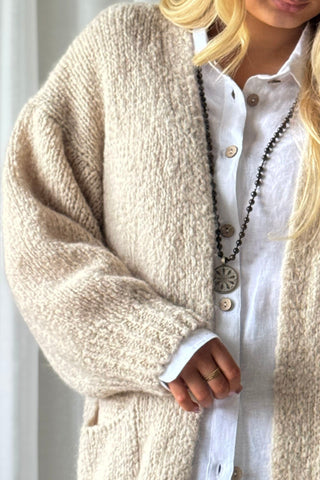 Mayfair Long neuletakki, beige
