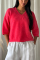 Melisse alpakkaneule, coral