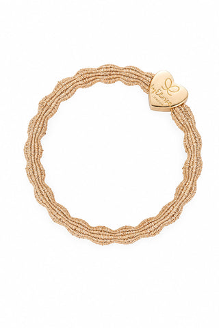 Metallic gold heart hiuslenkki, hiekka