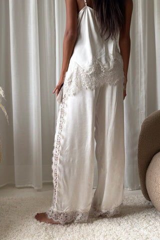 Midnight Lace satiinihousut, champagne