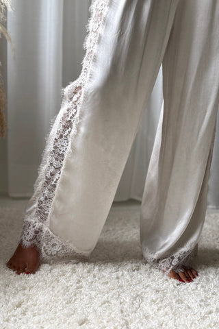 Midnight Lace satiinihousut, champagne