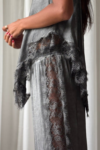 Midnight Lace satiinihousut, smoke