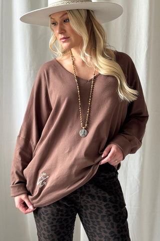 Miley puuvillapaita, coffee