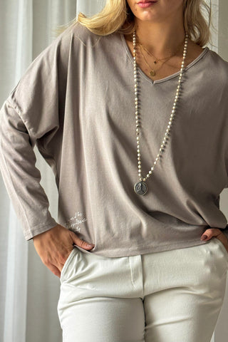 Miley puuvillapaita, taupe