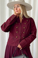 Military cotton jacket, burgundy