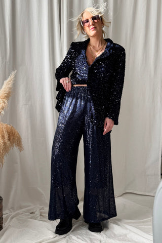 Millenium paljettihousut, midnight blue