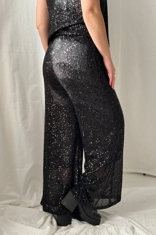 Millenium paljettihousut, musta