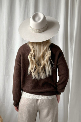 Mima alpakka neuletakki, coffee