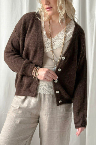 Mima alpakka neuletakki, coffee