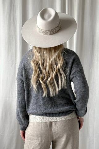 Mima alpakka neuletakki, harmaa