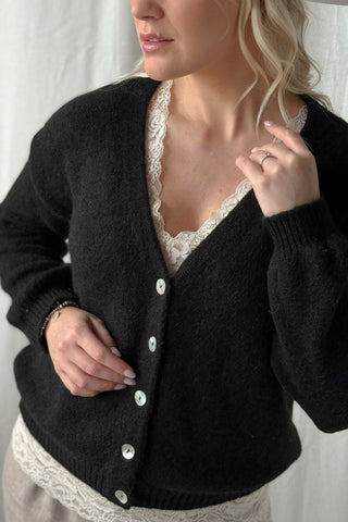 Mima alpakka neuletakki, musta