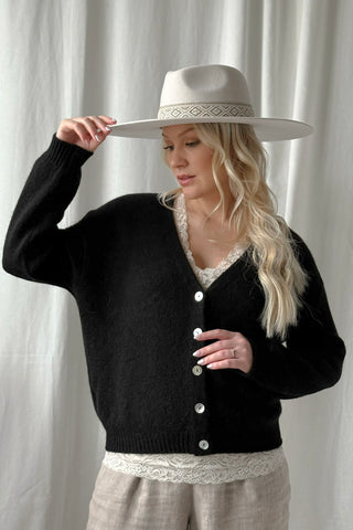 Mima alpakka neuletakki, musta