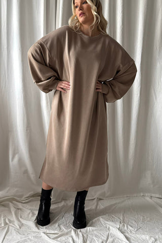 Misty collegemekko, taupe