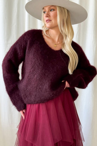 Mohair heaven neule, red wine