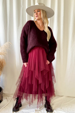 Mohair heaven neule, red wine