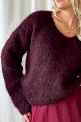 Mohair heaven neule, red wine