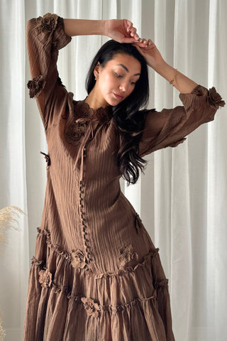 Monique dress, coffee 