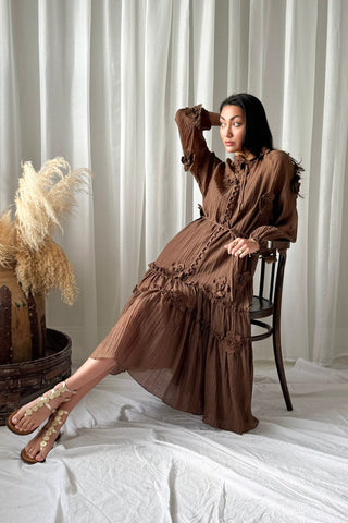 Monique dress, coffee 