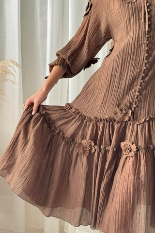 Monique dress, coffee 