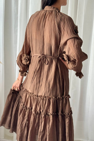 Monique dress, coffee 