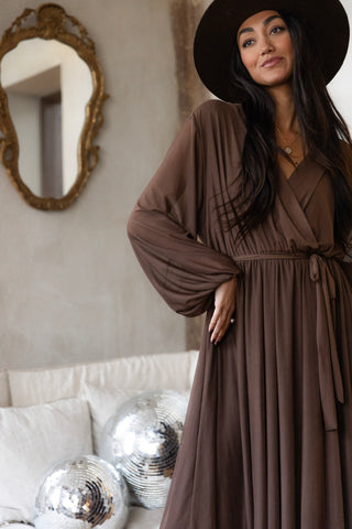 Monterosso tulle dress, coffee