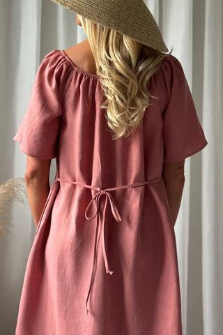 Moraira pellavamekko midi, peach blush