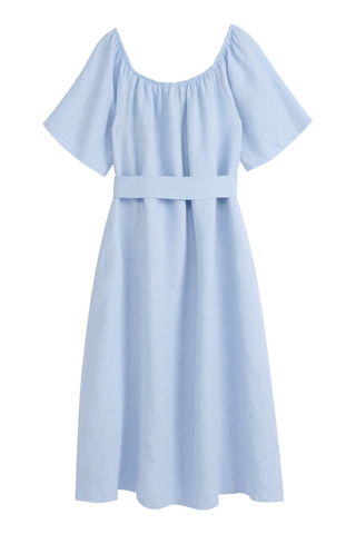 Moraira linen dress, oxford blue