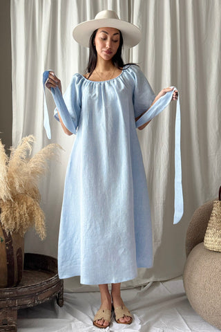 Moraira pellavamekko, oxford blue