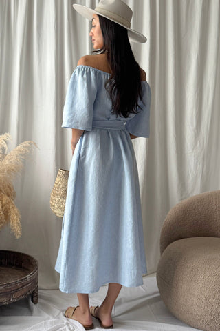 Moraira pellavamekko, oxford blue