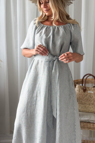 Moraira pellavamekko, blue stripe