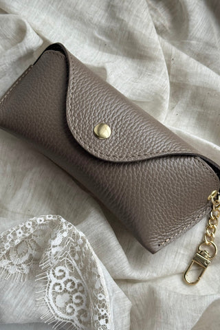 Leather Eyeglass Case, taupe