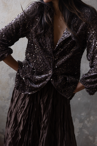 Obsession paljettibleiseri, coffee