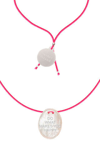 Do what makes you happy, mother of pearl pendant necklace