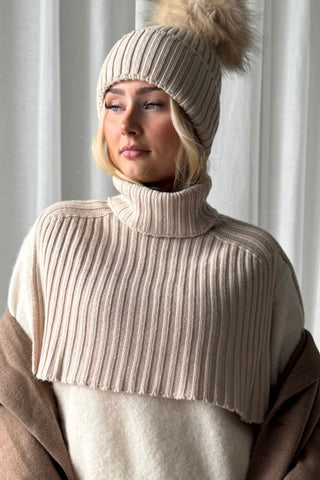 Neulekauluri, beige