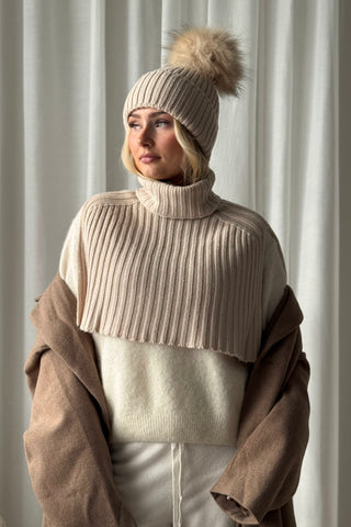 Neulekauluri, beige
