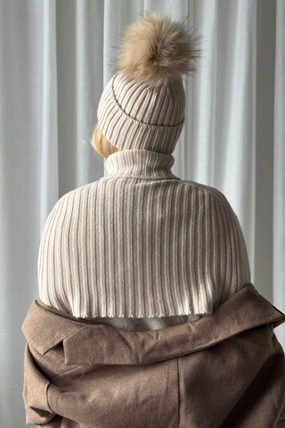 Neulekauluri, beige