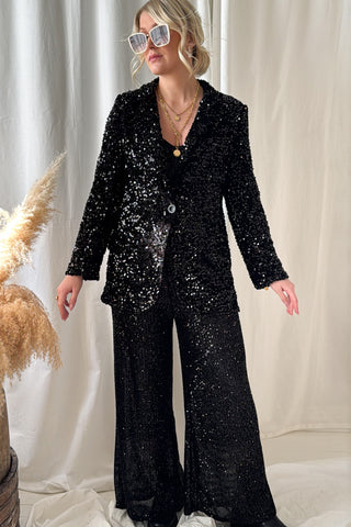 Obsession paljettibleiseri, musta