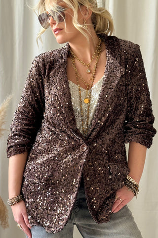 Obsession paljettibleiseri, coffee