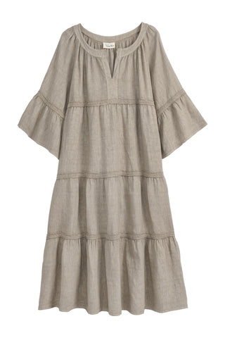Octavia linen dress, taupe