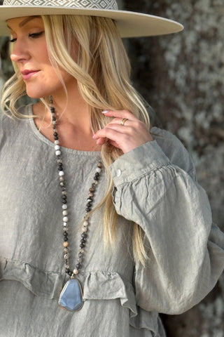 Olivine linen dress, taupe