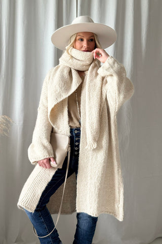 One Fine Day neuletakki, luonnonvalkoinen