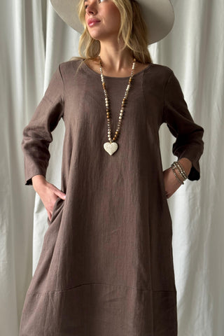 Kairin pellavamekko, coffee