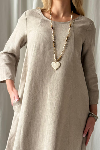 Kairin linen dress, natural