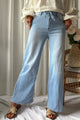 Palazzo wide leg jeans, light wash